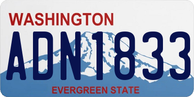 WA license plate ADN1833