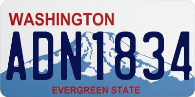 WA license plate ADN1834