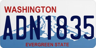 WA license plate ADN1835