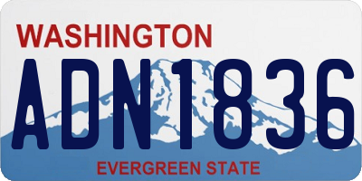 WA license plate ADN1836