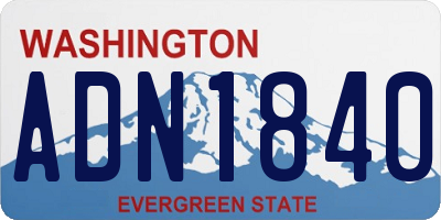 WA license plate ADN1840