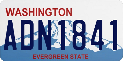 WA license plate ADN1841