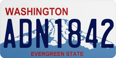 WA license plate ADN1842