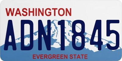 WA license plate ADN1845