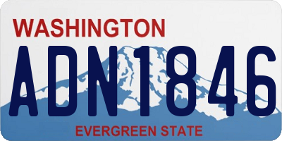 WA license plate ADN1846