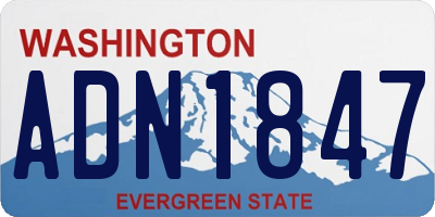 WA license plate ADN1847