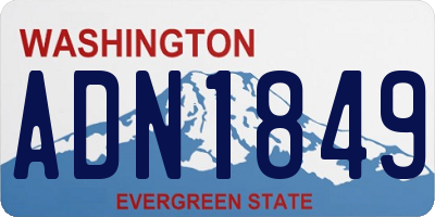 WA license plate ADN1849
