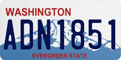 WA license plate ADN1851