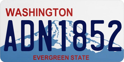 WA license plate ADN1852