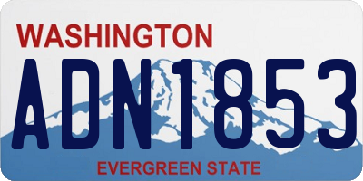 WA license plate ADN1853