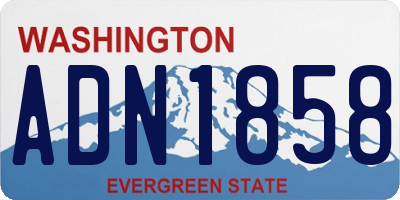 WA license plate ADN1858