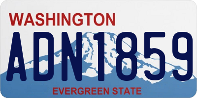 WA license plate ADN1859