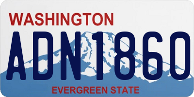 WA license plate ADN1860