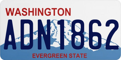 WA license plate ADN1862