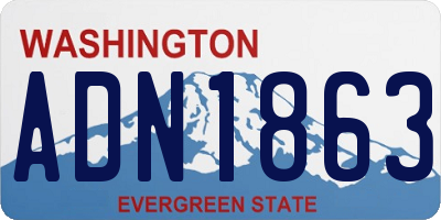 WA license plate ADN1863