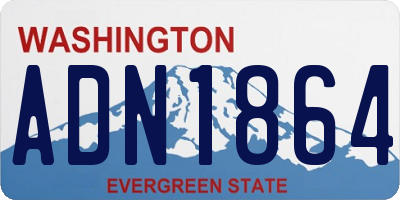 WA license plate ADN1864