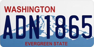 WA license plate ADN1865