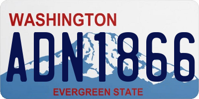 WA license plate ADN1866