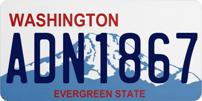 WA license plate ADN1867