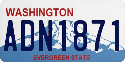 WA license plate ADN1871
