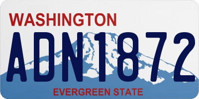 WA license plate ADN1872