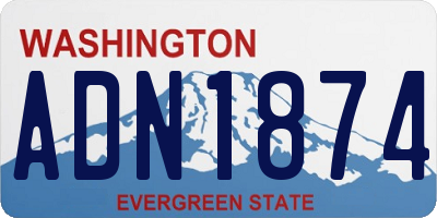 WA license plate ADN1874