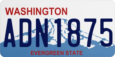 WA license plate ADN1875