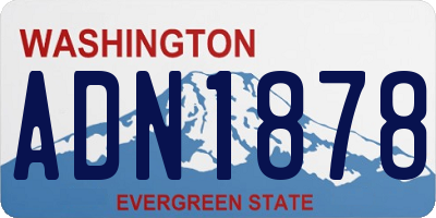 WA license plate ADN1878