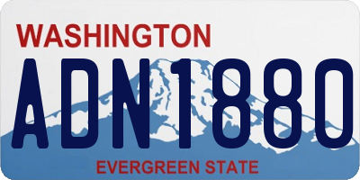 WA license plate ADN1880