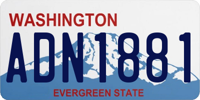 WA license plate ADN1881
