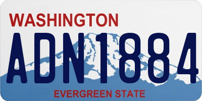 WA license plate ADN1884