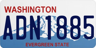 WA license plate ADN1885