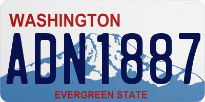 WA license plate ADN1887