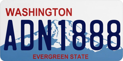 WA license plate ADN1888