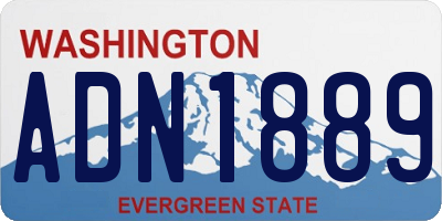 WA license plate ADN1889