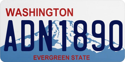 WA license plate ADN1890