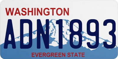 WA license plate ADN1893