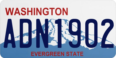 WA license plate ADN1902