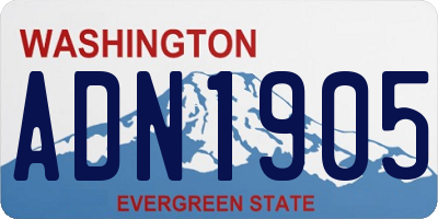 WA license plate ADN1905