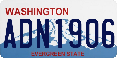 WA license plate ADN1906