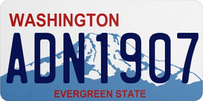 WA license plate ADN1907
