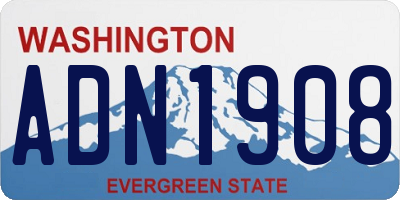 WA license plate ADN1908