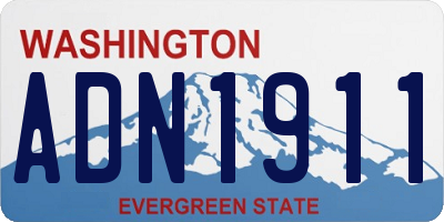 WA license plate ADN1911