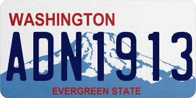 WA license plate ADN1913