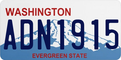 WA license plate ADN1915