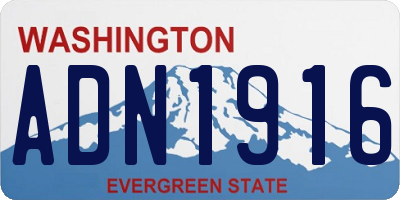 WA license plate ADN1916