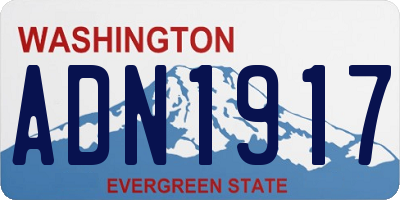 WA license plate ADN1917