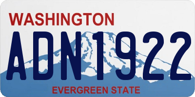 WA license plate ADN1922