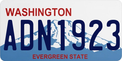 WA license plate ADN1923