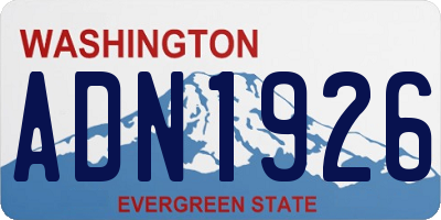 WA license plate ADN1926